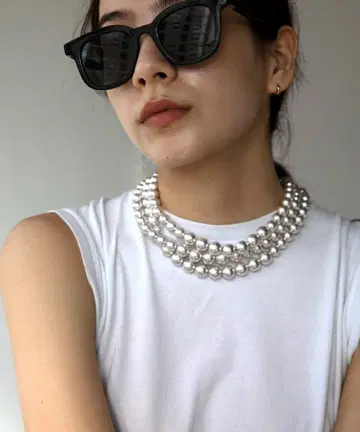 marjour 볼 체인 목걸이 실버 USED 새상품급