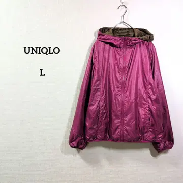 유니클로 리버서블 자켓 퍼플 x 브라운 L