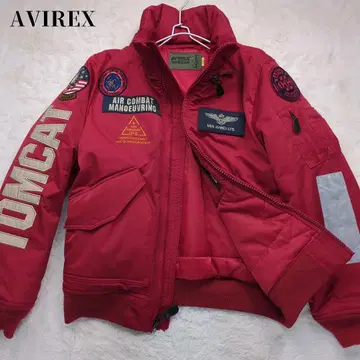 새상품급 아비렉스 플라이트 자켓 탑건 와펜 빨간색 L 아우터