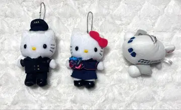 한정판 JAL x 헬로키티 CA 봉제 인형 세트