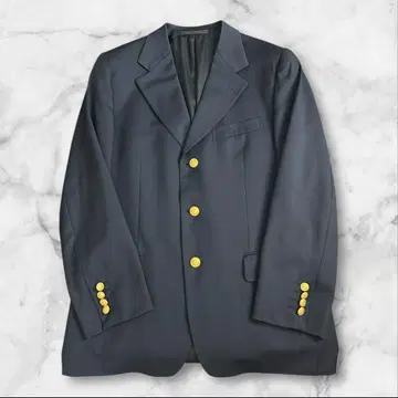dunhill 골드 버튼 네이비 블레이저 사이드 벤트 풀 안감