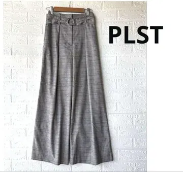 [ 새상품급 ] PLST 플라스테 글렌체크 와이드 팬츠 벨트 포함