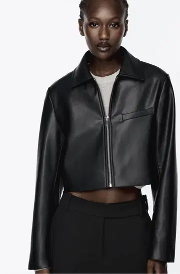 [ ZARA ] 새상품급 숏 가죽 자켓