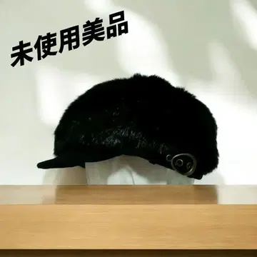 grace hats 퍼 달린 헌팅 캡 블랙