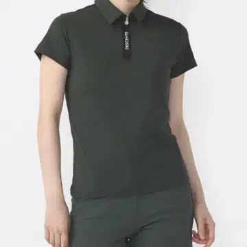 DESCENTE 하프 지퍼 베어 스무스 반팔 셔츠 골프 여성용