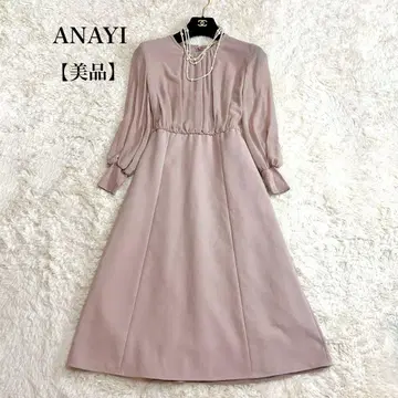 새상품급 ANAYI 쉬폰 + 더블 크로스 콤비 원피스 개더 34
