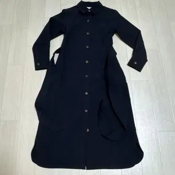 미사용급 soeju/소 소프트 옥스 셔츠 원피스 네이비