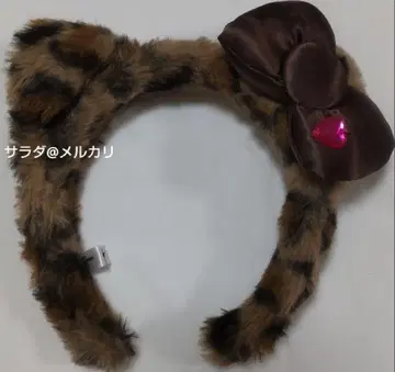 유니버셜 스튜디오 재팬 usj 머리띠 키티 레오파드 무늬 리본