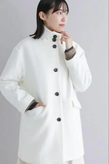 Te chichi CLASSIC 스탠드 카라 미들 코트