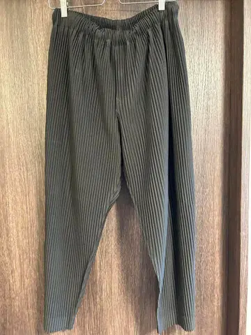 옴므플리세 와이드 팬츠 카키 사이즈 2