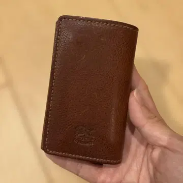 일비종떼 브라운 가죽 키케이스 이단 접이