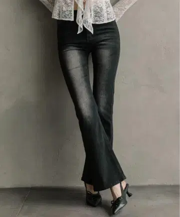 블랙 오버 다이 플레어 데님 FOREVER 21 S 사이즈