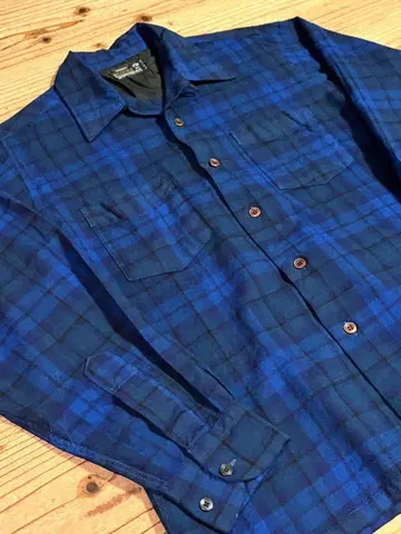 Sears 울 셔츠 파랑 블루 70s 시어스