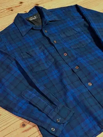 Sears 울 셔츠 파랑 블루 70s 시어스
