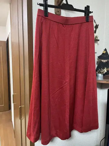 레드 플레어 스커트 약 72cm 기장