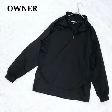 OWNER 로고 하프 지퍼 메쉬 셔츠 긴팔 블랙 LL