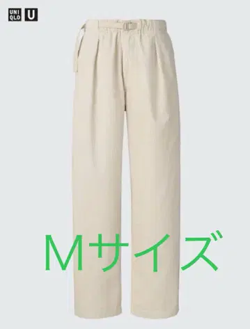 UNIQLO U 코듀로이 턱 와이드 팬츠 베이지 M 사이즈 유니클로