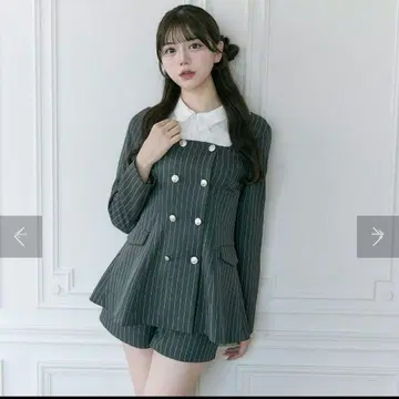 OLIVE des OLIVE 클래시컬 프릴 칼라 자켓 팬츠