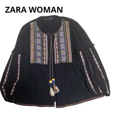ZARA WOMAN 에스닉 동양인 비즈 자수 긴팔 가디건 타입
