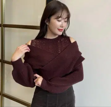 Her lip to 니트 풀오버 보르도 새상품