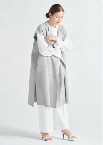 요리 체크 롱베스트 그레이 새상품급 요리
