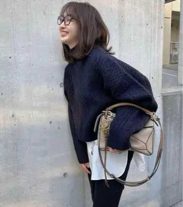 미라 오웬 셔츠 레이어드 케이블 풀오버 (셔츠 미포함)