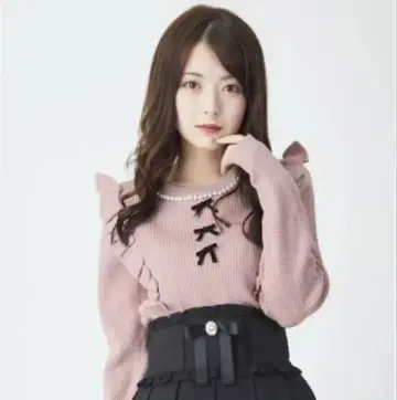 Ank Rouge 펄 3개 리본 TOPS