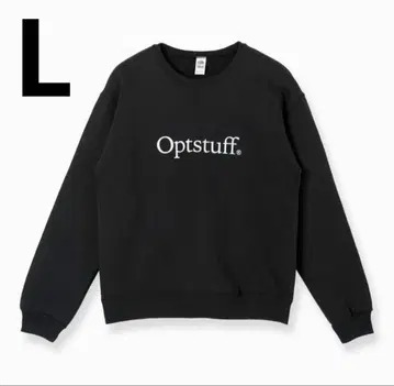 Optstuff 블랙 크루넥 맨투맨 L