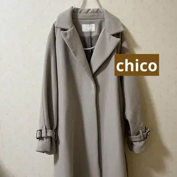 Chico 베이지 롱 코트 벨트 포함