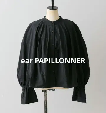 [택 포함 새상품] ear PAPILLONNER 볼륨 블라우스 블랙