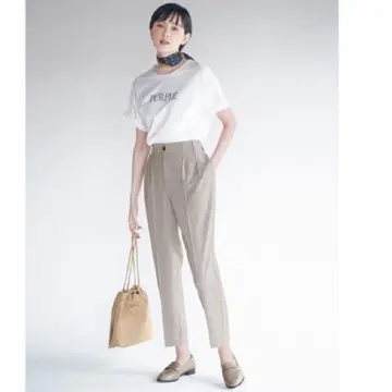 새상품 PLST 폴리 2way 스트레치 테이퍼드 팬츠 베이지 XS