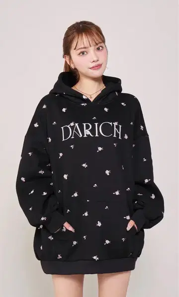 DARICH 플라워 자수 빅 후디