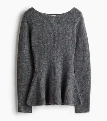 H&M 페플럼 니트탑 그레이 M