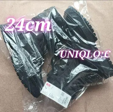 유니클로C 패디드 레이스업 부츠 24cm 블랙 UNIQLOC