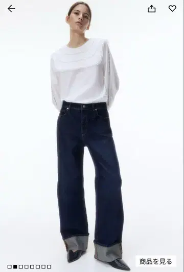 H&M 스트레이트 턴업 데님 32