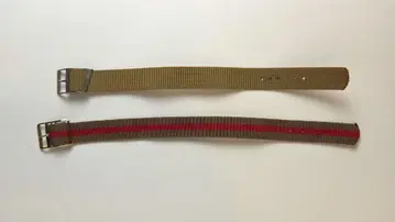 시계 벨트 2개 세트 카키/레드 스트라이프
