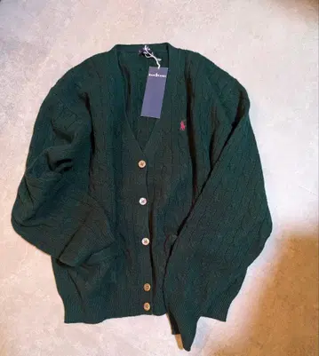 랄프 로렌 케이블 니트 가디건 로고 자수 사이즈 160