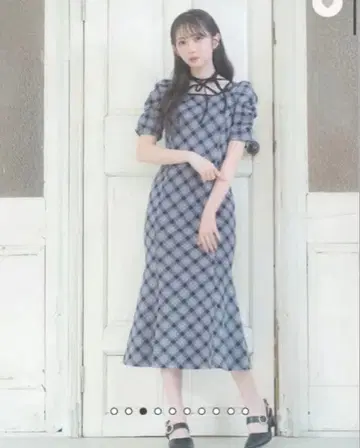 evelyn 체크컷 원피스
