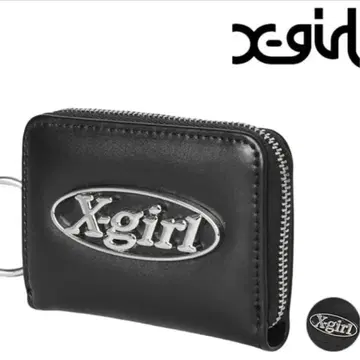 X-girl 블랙 코인 케이스 숄더 스트랩 포함