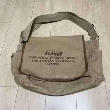 XLARGE 숄더백 베이지 캔버스