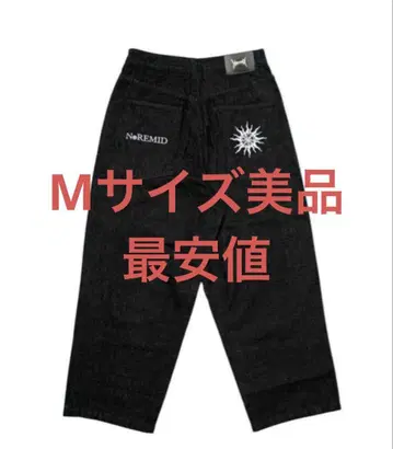 NORIMID 블랙 다크 데님 와이드 팬츠 M 사이즈