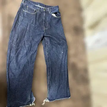 다크 블루 와이드 레그 데님