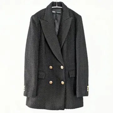 [ 새상품급 ] ZARA 자라 테일러드 자켓 트위드 골드 버튼 겉옷