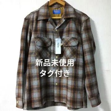 미사용 새상품 택 포함 백넘버 울 믹스 오픈 카라 셔츠 펜들턴 S