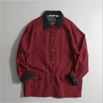 90s 빈티지 빅 사이즈 자켓 옷깃 코듀로이 레드