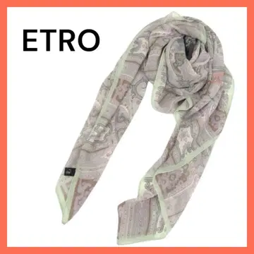 ETRO 에트로 실크 스카프 그린 대형 페이즐리 무늬 이탈리아제 고급