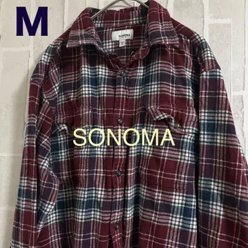 구제 의류 SONOMA M 사이즈 플란넬 셔츠 빨강과 파랑 체크