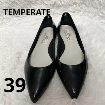 TEMPERATE 블랙 스틸레토 플랫슈즈