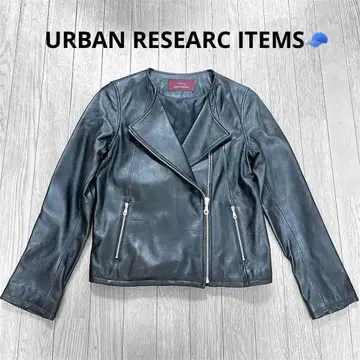 URBAN RESEARCH ITEMS 라무 가죽 자켓 라이더 블랙