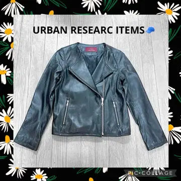 URBAN RESEARCH ITEMS 라무 가죽 자켓 라이더 블랙